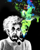 Albert Einstein Pipe Smoke Galaxy Fleece Throw Blanket