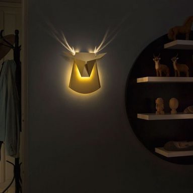 Aluminium Wall LED Light Deer Head Fixture Electricity Plug