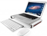 Aluminum MonitorNotebook Stand with 4 USB 3.0 Hub for PC, Laptop, iMac, MacBook