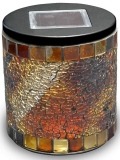 Solar Mosaic Jar Cylinder Jewel Tone