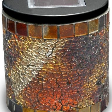 Solar Mosaic Jar Cylinder Jewel Tone