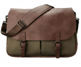 Leather Plateau Messenger Bag