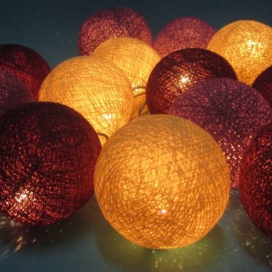 Mix Cotton Ball Patio Party String Lights
