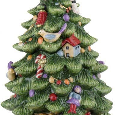 Christmas Tree Shaped Covered Cookie Jar