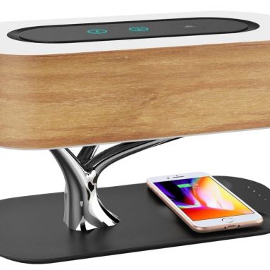 Ampulla Bedside Lamp with Bluetooth Speaker and Wireless Charger