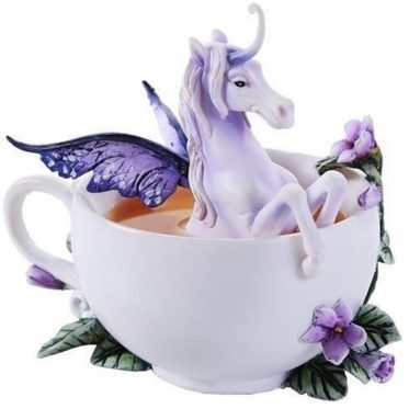 Amy Brown Tea Cup Spring Iris Unicorn Figurine Fantasy Fairy