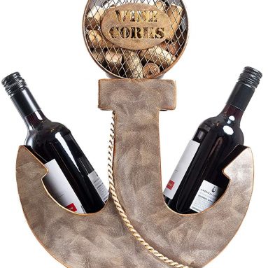 Anchor Shaped Wine Rack with Wine Cork Holder