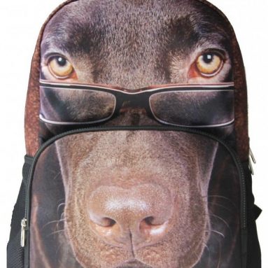 Animal Face 3D Chocolate Lab Puppy Backpack