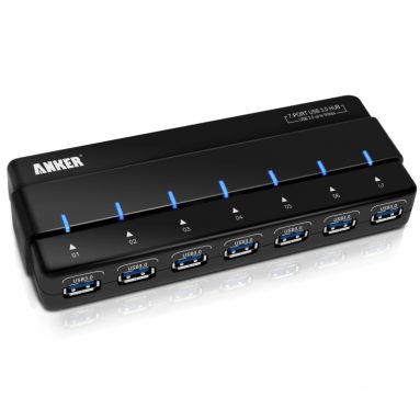 Anker USB 3.0 7-Port Hub with 36W Power Adapter
