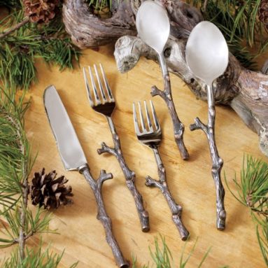 Antique Copper Twig Flatware Set