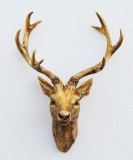 Antique Gold Resin Deer Sculpture Head