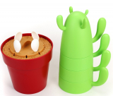 Mug and Spoon Set of 4 Cactus Shape