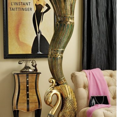 Art Deco Peacock Sculptural Floor Lamp