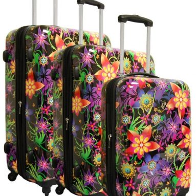 Art Floral Burst 3 Piece Luggage Set