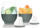 Artisan Wine Glasses and Two Magnetic ‘Dimple-Shaped’ Chillers