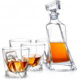 Atlas 5-Piece Crystal Whiskey Decanter Set