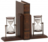 Attractive Styled Wood Metal Bookend Pair