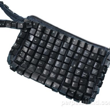 RECYCLED KEYBOARD CLUTCH PURSE and NOTEBOOK