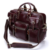 Baigio Men’s Leather Handbag Large Travel Bag Shoulder Bag Briefcase