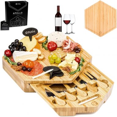 Bamboo Cheese Board Serving Set