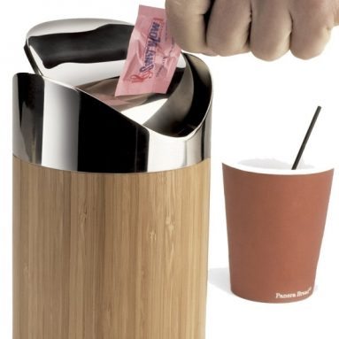 Bamboo Counter Trash Bin