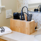 Bamboo Countertop Hair Styling Center