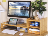 Bamboo Monitor Stand Riser Laptop Cellphone TV Printer Stand
