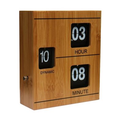 Bamboo Retro Flip Down Clock