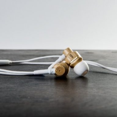 Bamboo Wood Noise Isolating Earbuds with In-line Microphone