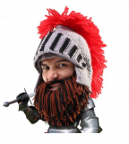 Barbarian Knight Knit Beard Hat