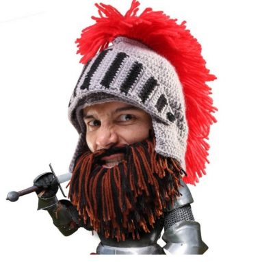 Barbarian Knight Knit Beard Hat