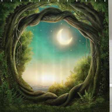 Bathroom Decor Fairy Decor Artistic Artwork Teal Shower Curtain