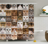 Cat Bathroom Shower Curtain