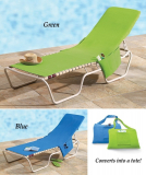 Beach Lounge Chair Cover Towel With Fitted Pocket Top