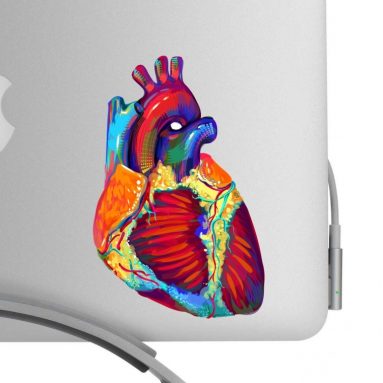 Beautiful Human Heart Artistic Full Color Post Impressionist Painted Style 5 Inch Decal