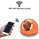 Bedside Table Lamp Wake-up Light Alarm Clock WiFi APP Control Multi Color Changing Dimmable Timer 6 Nature Sounds(IOS Android)