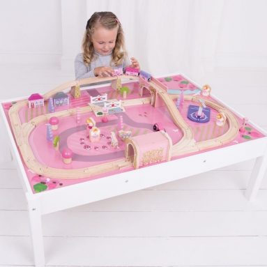 Bigjigs Rail Magical Wooden Train Set and Table