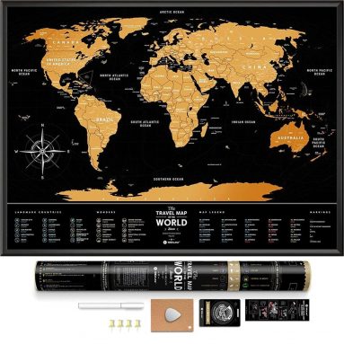 Black Scratch Off World Map