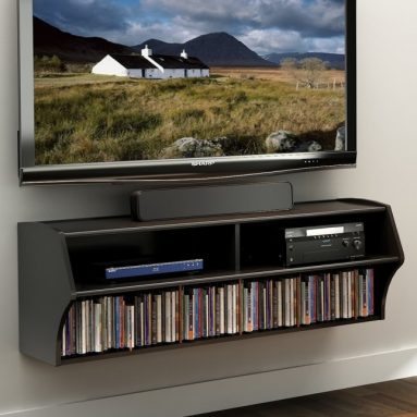 Black Wall Mounted A/V Console