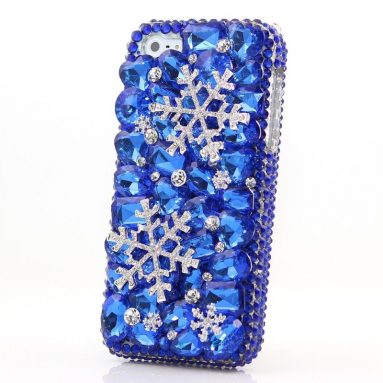 Crystals Blue Snow Design Hybrid Protective Cover for iPhone 7 Plus