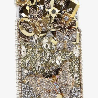 GOLDEN GAGA WITH DIAMOND BUTTERFLIES Cover for iPhone 7