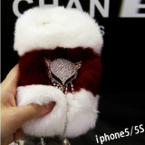 Bling Luxury Rabbit Hair Case Cover for Iphone 5/5s
