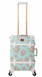 Blue Floral Luggage Pu Leather Vintage Suitcases