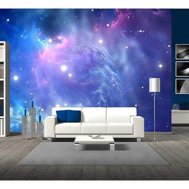 Blue Space Nebula – Removable Wall Mural