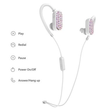 Wireless Headphones Decorated from Swarovski Diamond Sports Bluetooth Earbuds