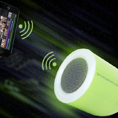 Bluetooth Speaker with LED Bulb E27 Lamp Brightness and Volume Remote Control