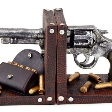 Bookends Gun Pistol Book End Black