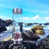 Bottles with Gempod Crystals Gemstone Infused Bohemian Glass GemWater Glass Bottle