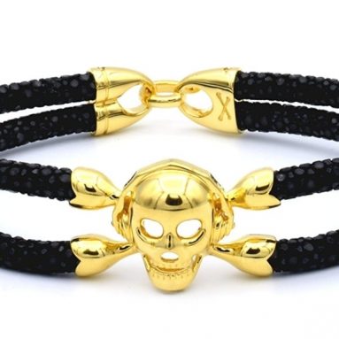 Bracelet Single Gold Skull
