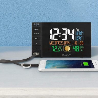59% discount: La Crosse Technology Color Dual Alarm Clock with USB Charging Port